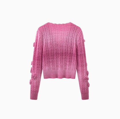 Pink floral cardigan sweater ED0480