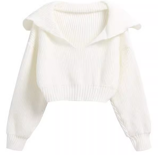 French lazy style cropped sweater ED0482