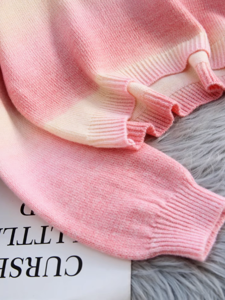 Gradient color dopamine soft waxy women's long-sleeved sweater ED0486