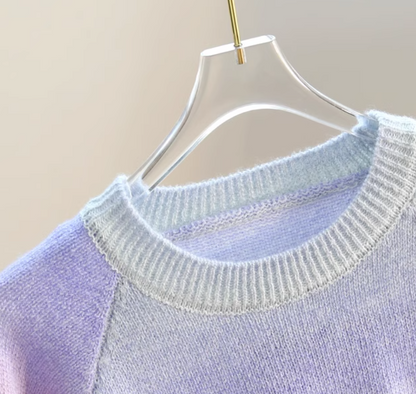 Gradient color dopamine soft waxy women's long-sleeved sweater ED0486