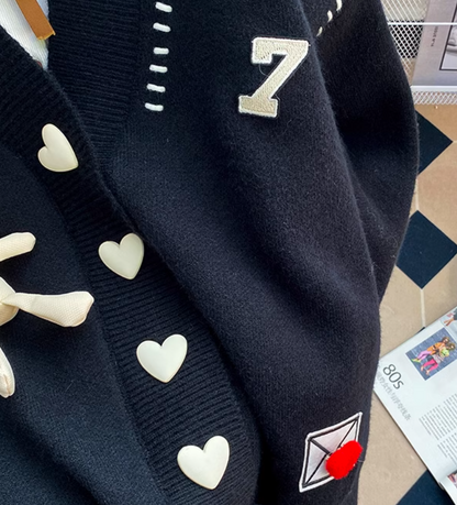 Lazy Style Heart Rabbit Cardigan Sweater ED0489