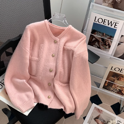 Korean style gentle round neck knitted cardigan ED0490