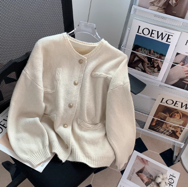 Korean style gentle round neck knitted cardigan ED0490