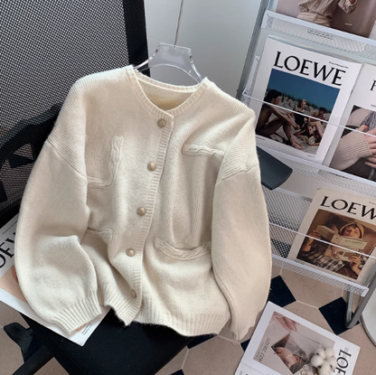 Korean style gentle round neck knitted cardigan ED0490