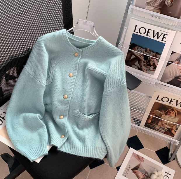 Korean style gentle round neck knitted cardigan ED0490