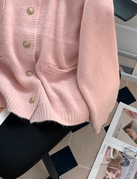 Korean style gentle round neck knitted cardigan ED0490