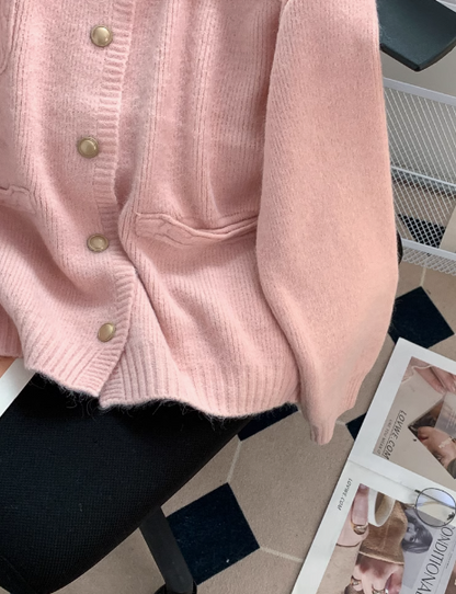 Korean style gentle round neck knitted cardigan ED0490