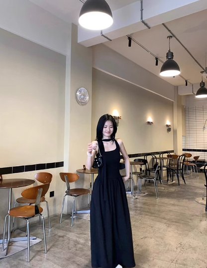 French style gentle halter neck suspender dress  ED0512