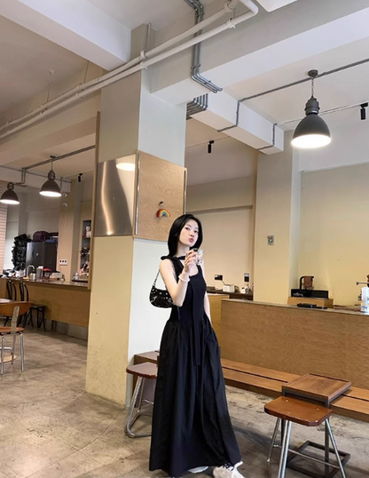 French style gentle halter neck suspender dress  ED0512