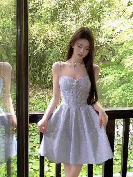 A-line Sweetheart Homecoming Dress,Spaghetti Strap Short Prom DressED0529