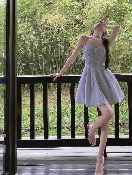 A-line Sweetheart Homecoming Dress,Spaghetti Strap Short Prom DressED0529