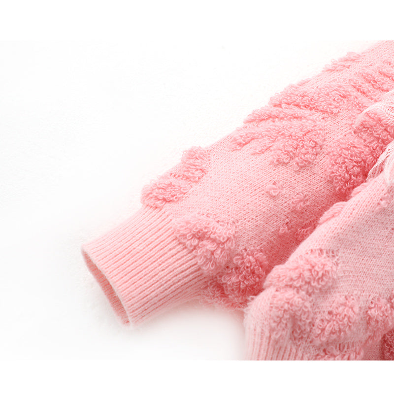 Pink floral embroidered crewneck sweater ED0531