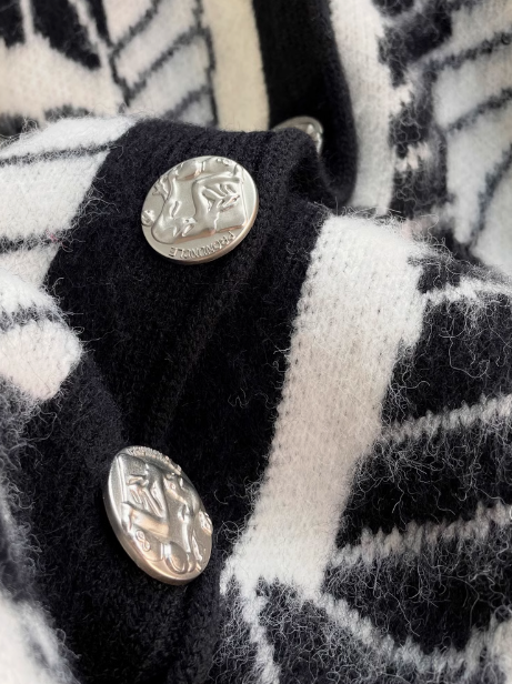 Retro soft V-neck mid-length cardigan sweater ED0534