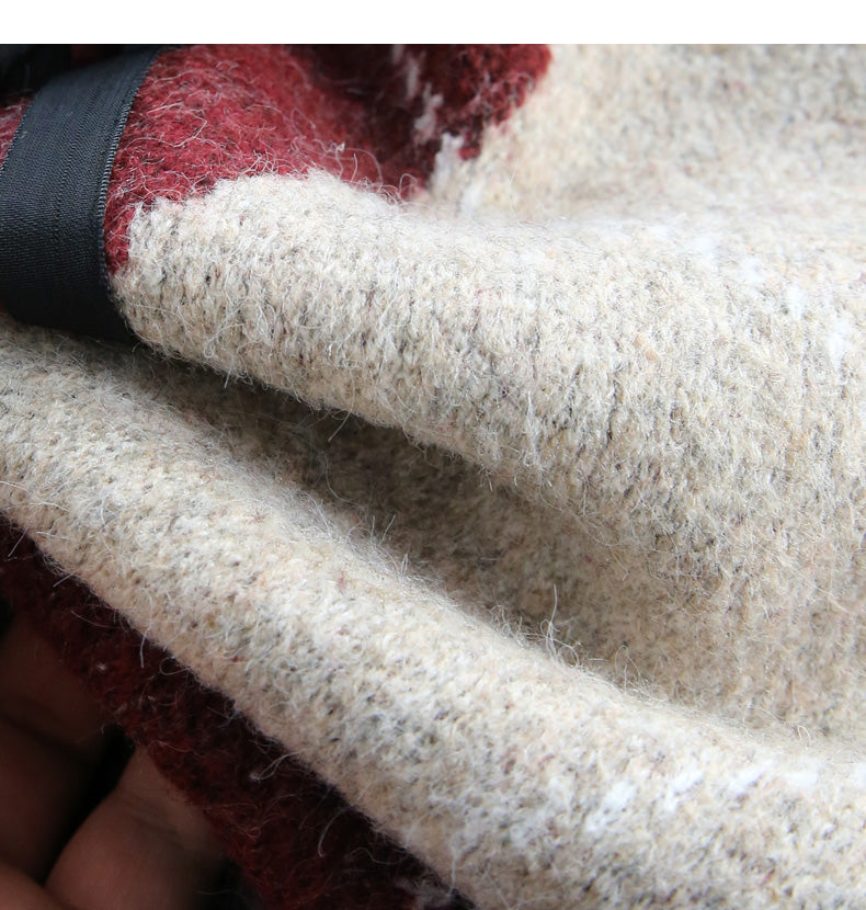 Retro contrast lace patchwork long-sleeved sweater ED0538