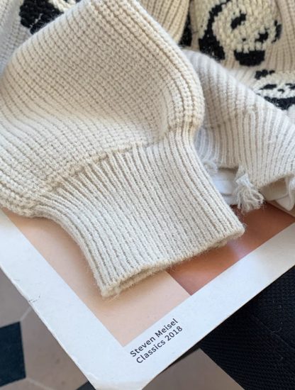 Cute Panda Embroidered Cardigan Coat ED0542