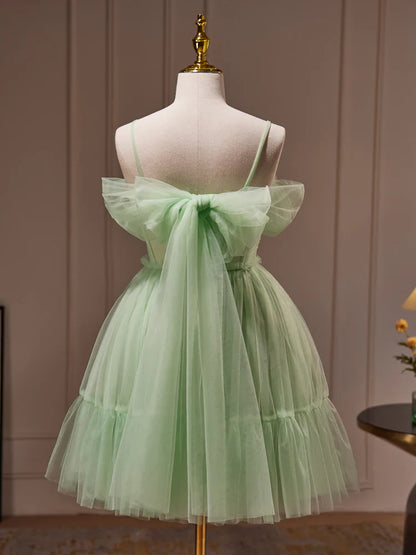A-Line Green Sweetheart Neck Short Prom Dress, Green Homecoming Dress ED0639
