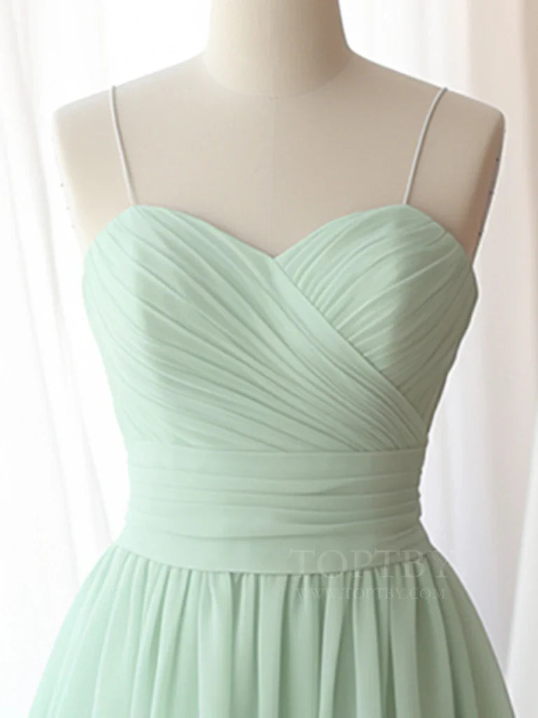 A-Line Sweetheart Neck Chiffon Green Short Prom Dress, Green Homecoming Dress ED064