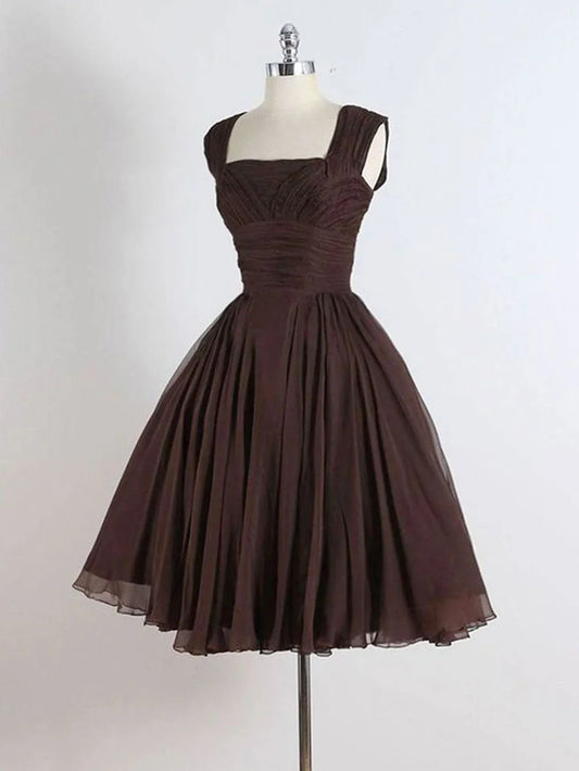 Brown A-Line Short Prom Dresses, Brown Short Homecoming Dress ED0641