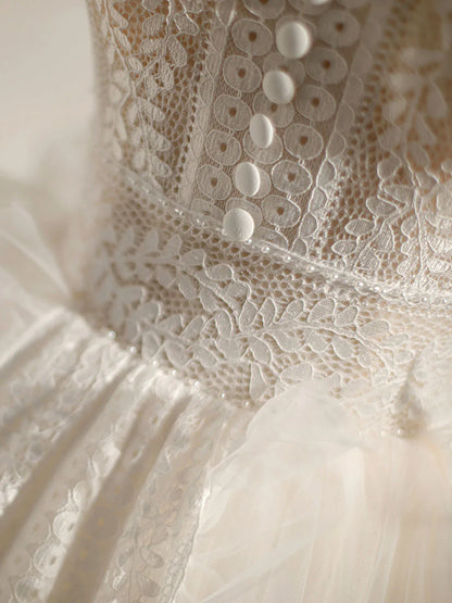 ivory v neck tulle lace short prom dress lace cocktail dress ED0657