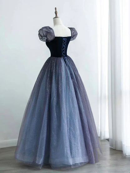 Purple A-Line Tulle Long Prom Dress, Purple Formal Dress ED0686