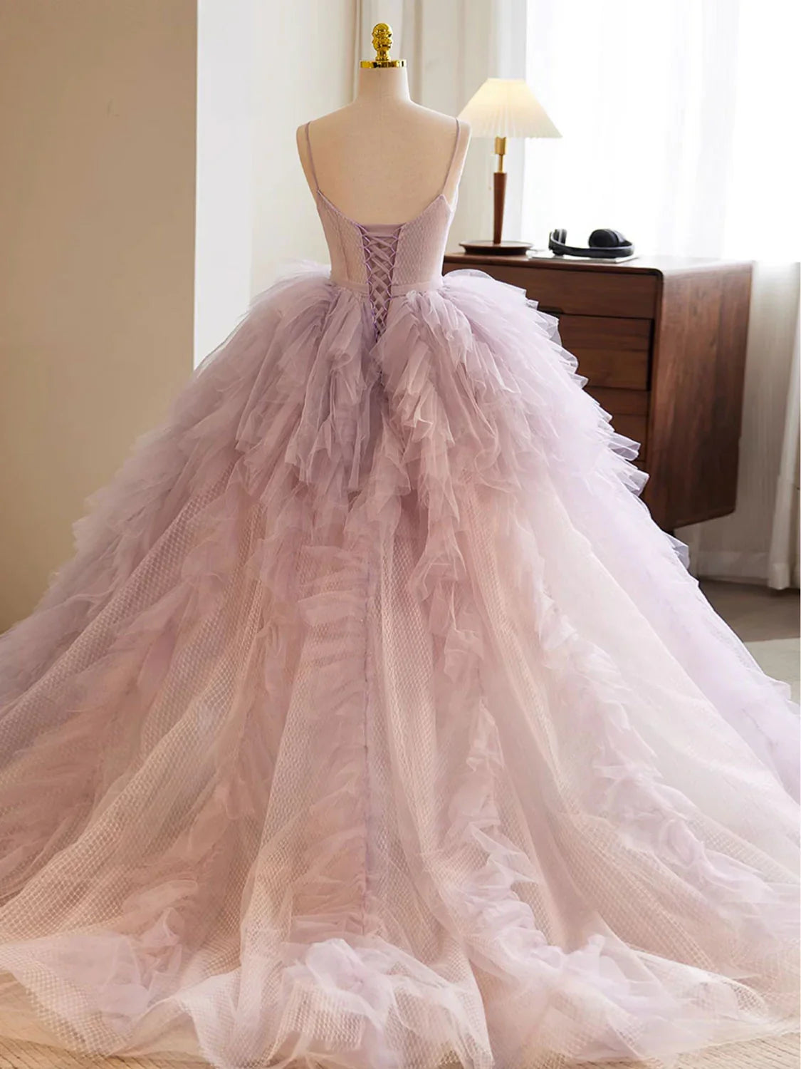 A-Line Sweetheart Neck Tulle Pink Long Prom Dress, Pink Evening Dress ED0687