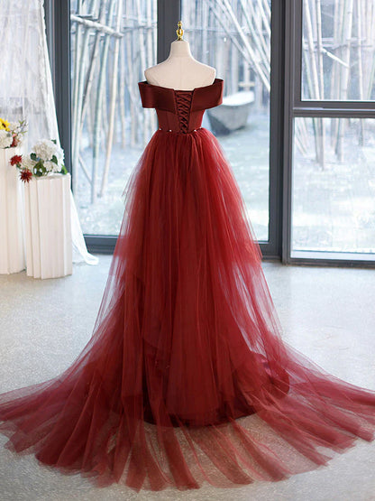 Simple Sweetheart Neck Mermaid Burgundy Long Prom Dress, Burgundy Formal Dress ED0692