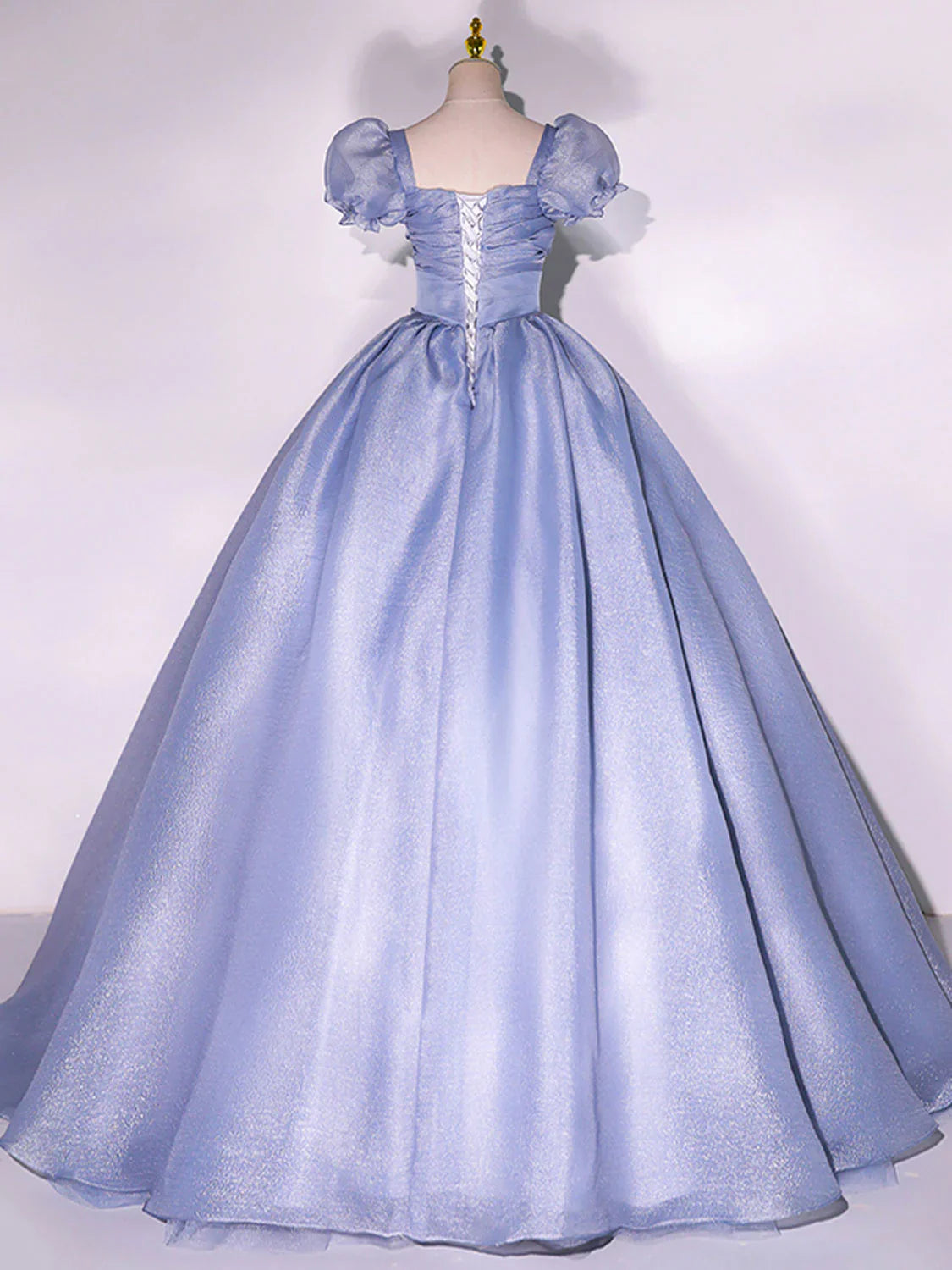Blue Tulle Long Prom Dress, Tulle Blue Sweet 16 Dress ED0718