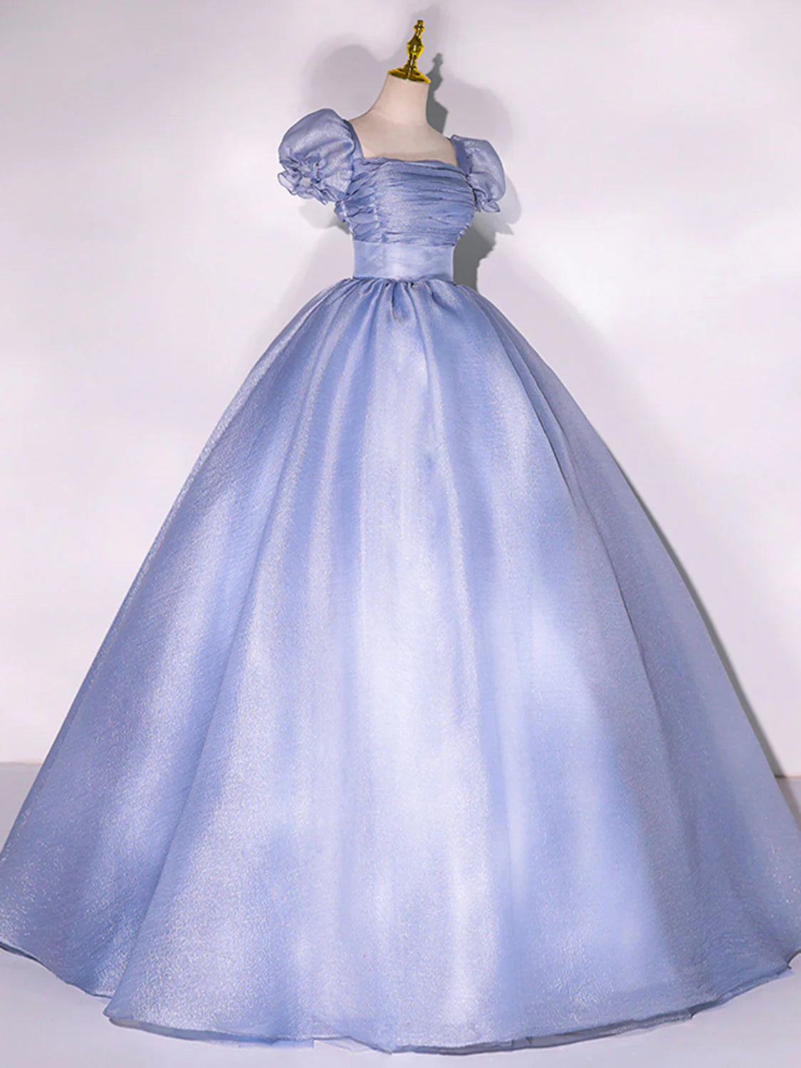 Blue Tulle Long Prom Dress, Tulle Blue Sweet 16 Dress ED0718