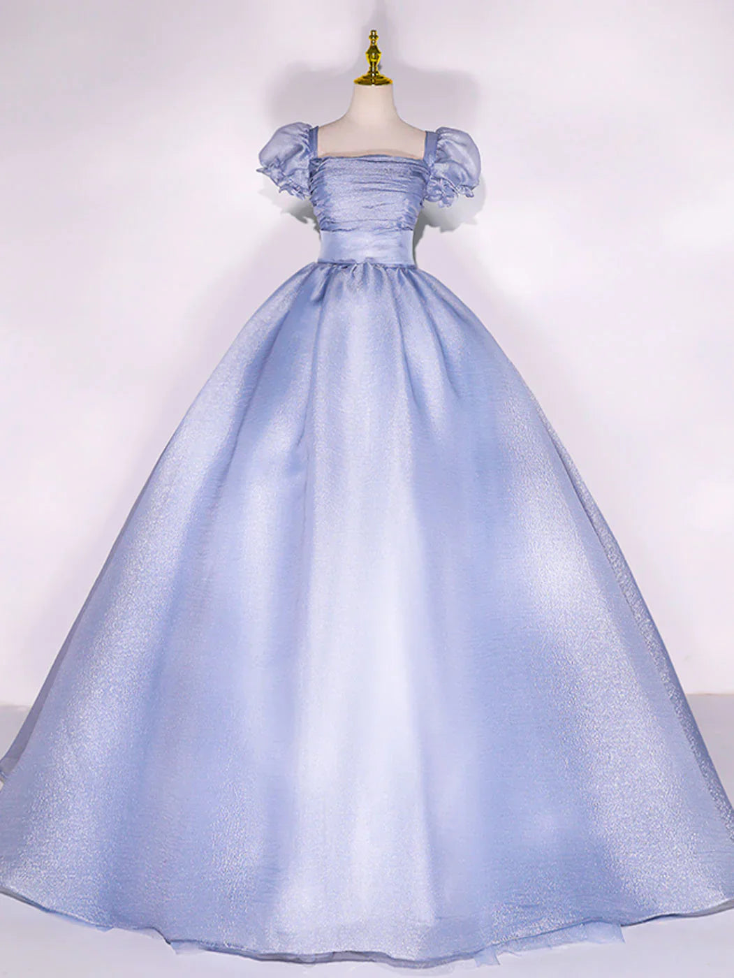 Blue Tulle Long Prom Dress, Tulle Blue Sweet 16 Dress ED0718