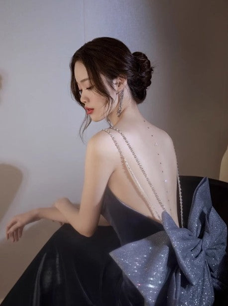 Unique Mermaid Velvet Long Prom Dresses, Velvet Formal Evening Dresses ED0728