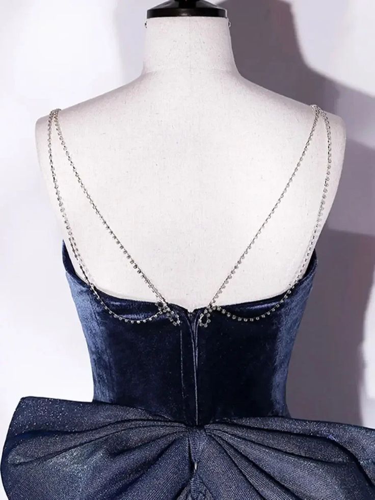 Unique Mermaid Velvet Long Prom Dresses, Velvet Formal Evening Dresses ED0728