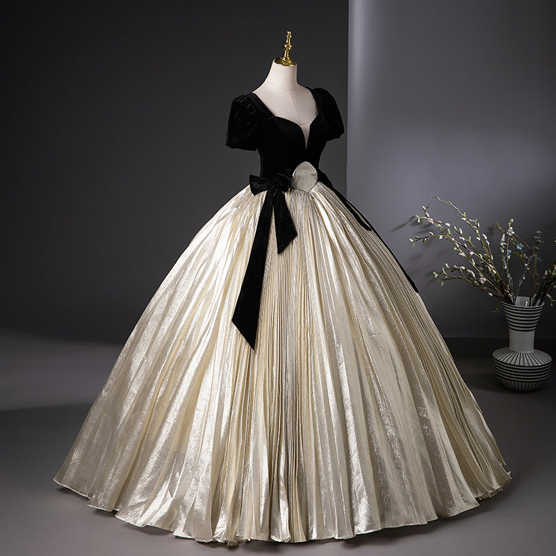 A-Line Champagne Long Prom Dress, Champagne Sweet 16 Dress ED0737