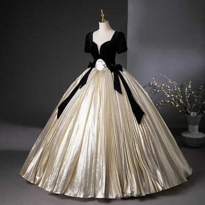 A-Line Champagne Long Prom Dress, Champagne Sweet 16 Dress ED0737