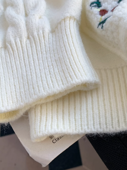 Vintage Horn Button Embroidered Cardigan ED0794