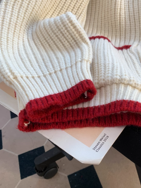 Contrast Collar Cardigan Sweater  ED0795