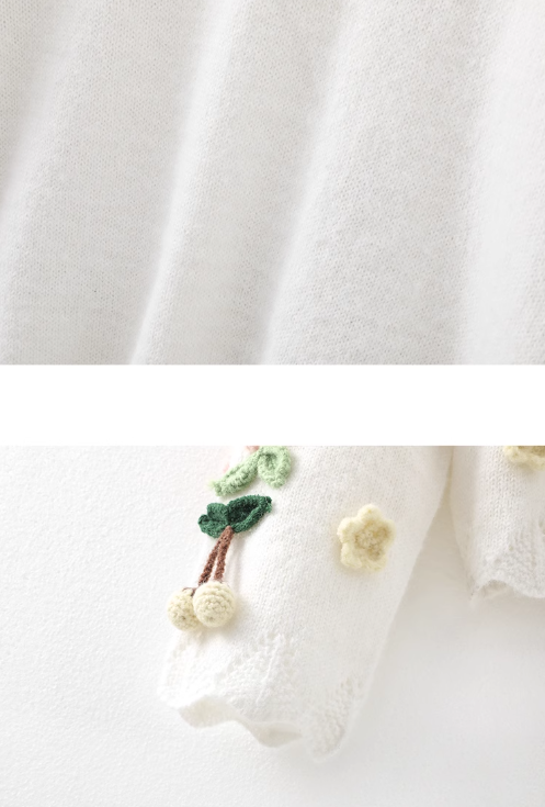 French 3D Flower Long Sleeve Cardigan Sweater  ED0800