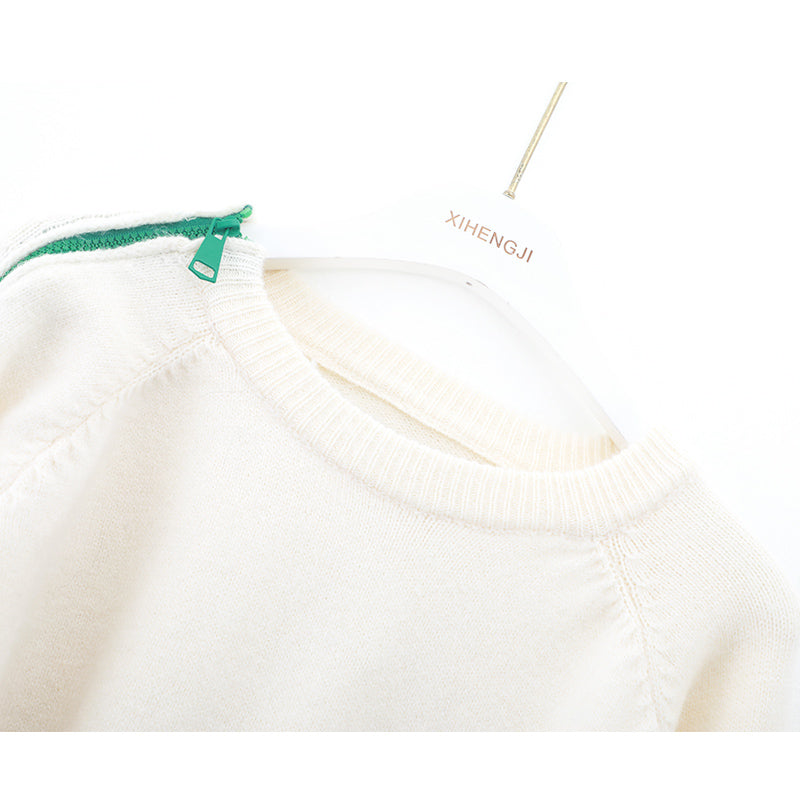 Jacquard Tassel Bear Doll Long Sleeve Sweater  ED0866