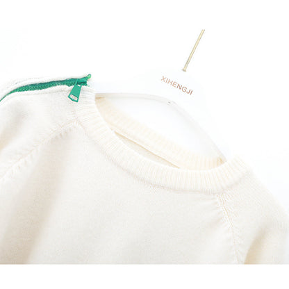 Jacquard Tassel Bear Doll Long Sleeve Sweater  ED0866