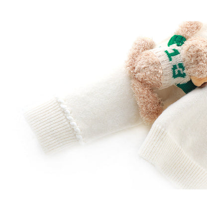 Jacquard Tassel Bear Doll Long Sleeve Sweater  ED0866