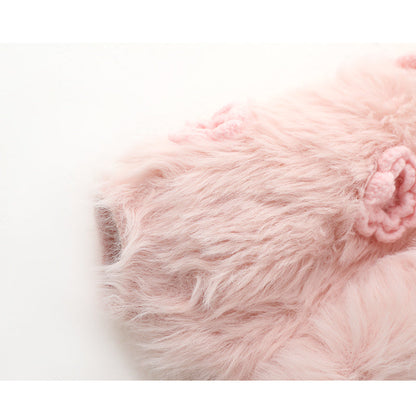 Loose and slim long sleeve V-neck three-dimensional flower fashionable velvet sweater  ED0867