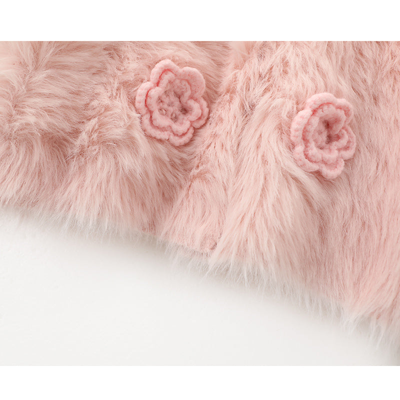 Loose and slim long sleeve V-neck three-dimensional flower fashionable velvet sweater  ED0867