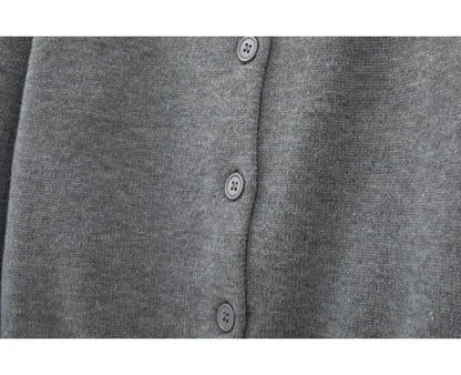 American retro grey round neck long sleeve sweater ED0868