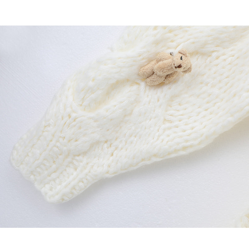 Korean style bear thick needle twist long sleeve sweater ED0873