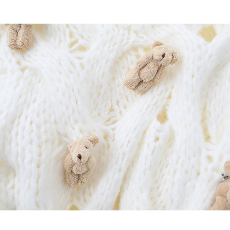 Korean style bear thick needle twist long sleeve sweater ED0873