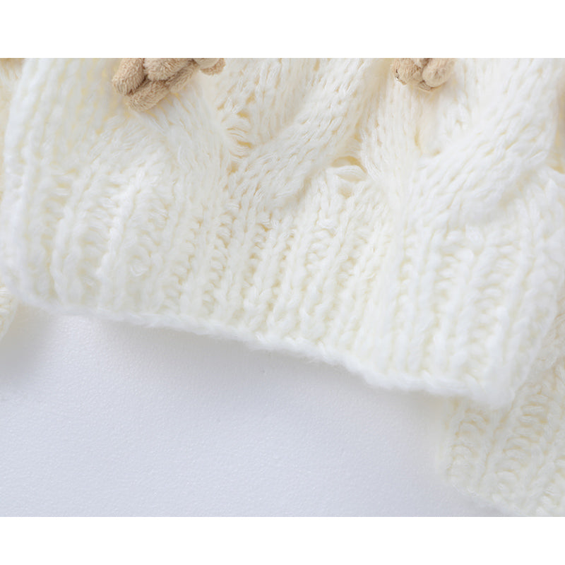 Korean style bear thick needle twist long sleeve sweater ED0873