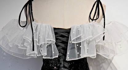 Black Mermaid Long Prom Dress, Black Evening Dress ED0880