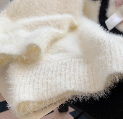 Cute Cat Loose V-Neck Long Sleeve Sweater ED0904