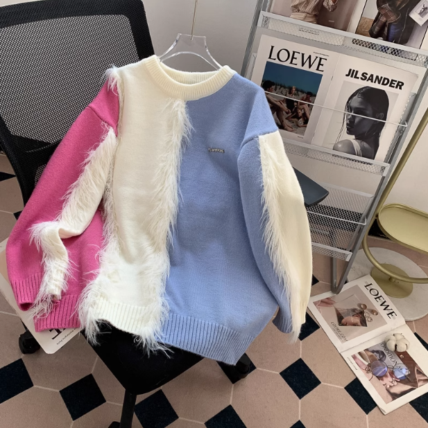 Fashionable colorblock sweater ED0905