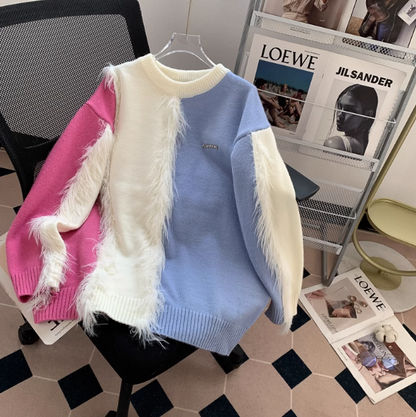 Fashionable colorblock sweater ED0905