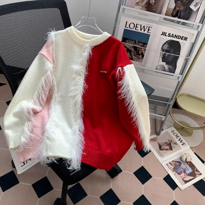 Fashionable colorblock sweater ED0905